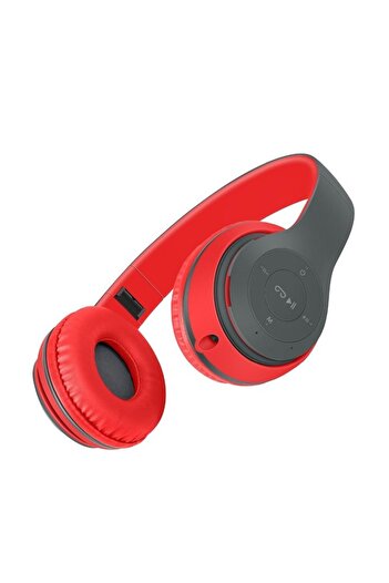 Urban Trends P47 Wireless Headphones - Stereo, FM Radio, MP3 Player, Built-in Microphone (Black/Red)