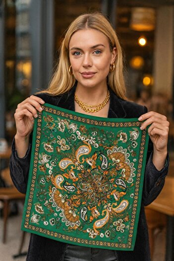 MARBERRY Flr16 Patterned Women's Scarf 70X70 cm