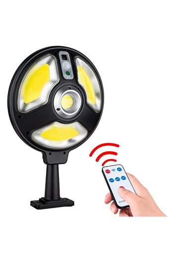 K KATHODE Set of 4 Solar-Powered Street Lamps, 150 COB LEDs, Motion/Dusk/Standby Sensor, Remote T-906C