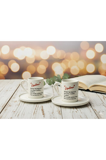 KÜTAHYA HOME Special Gift for Teachers Who Love Coffee |   Teacher's Day Cup Set |   Box Gift
