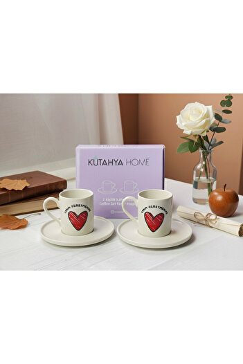 KÜTAHYA HOME Special Gift for Teachers Who Love Coffee |   Teacher's Day Cup Set |   Box Gift