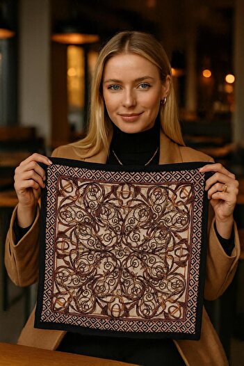 MARBERRY Flr39 Patterned Women's Scarf 70X70 cm