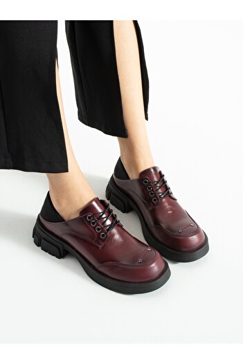 ALEMDAR AYAKKABI Edoski Burgundy Rustic Women's Loafer