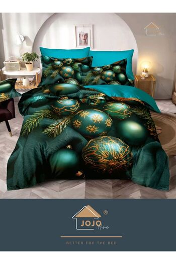 JOJO HOME Christmas bedding, 5D print, 6 pieces, 180x200, Green Globes