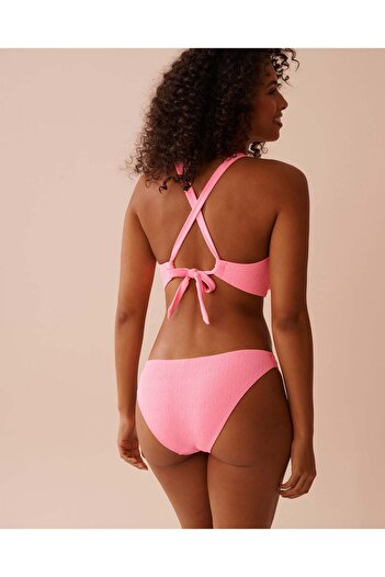 La Vie en Rose FIZZY PINK Textured D Cup Triangle Bikini Top