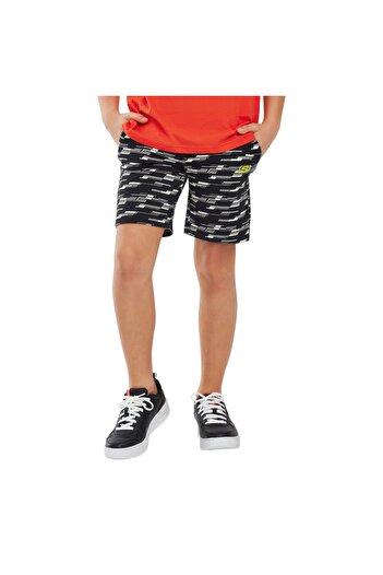 SKECHERS Lightweight Fleece Two Yarn B 5 Inch Short Big Boy Black Shorts Sk241120-001