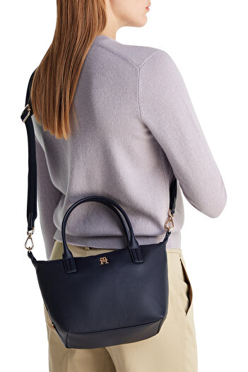 Tommy Hilfiger Popette Soft Kadın Lacivert Mini Tote Çanta