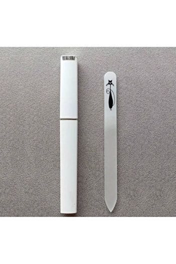 saratremo Glass nail file with premium acrylic stand - cat design