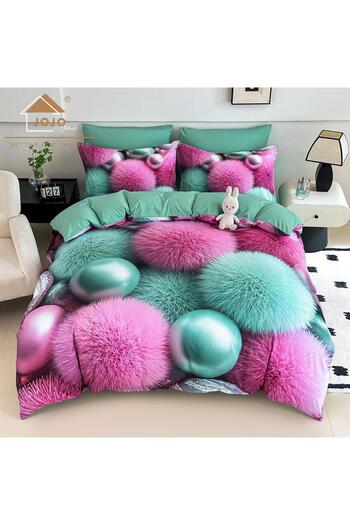 JOJO HOME 5D bedding, digital print, 6 pieces, fitted sheet, Pufosenii