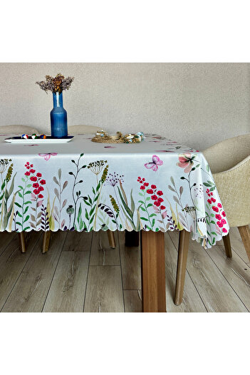 Prime Sleeks Flora Digital Printed Raschel Tablecloth 150×220 cm