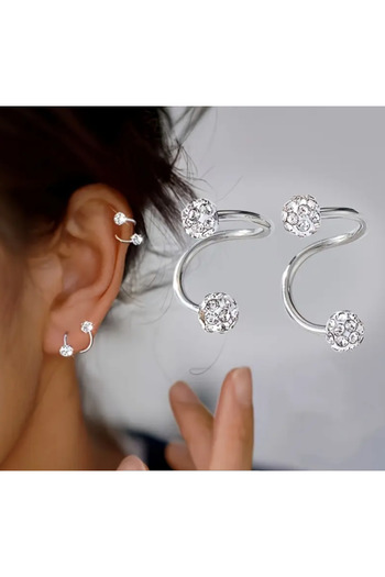 saratremo 925 Silver Earrings "Spiral of Brilliance" – modern design with zirconia crystals