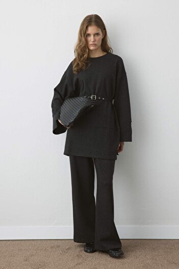 Hooopstore Black Suit with Belt Detail and Trousers