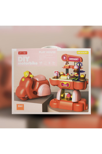 TSUMAB 2-in-1 DIY Motorbike Dessert Shop Play Set for Kids