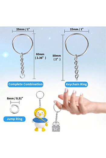 OEM Set of 50 key chain rings -D 25mm