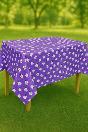 Budi Tablecloth & Picnic Cloth - Raschel Fabric 120 cm X 160 cm - Daisy Patterned