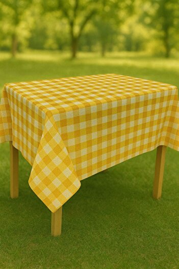 Budi Tablecloth & Picnic Cloth - Raschel Fabric 120 cm X 160 cm - Square Patterned