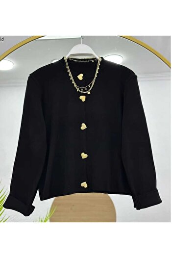 MODA VEDAT Heart Buttoned Knitwear Cardigan -211