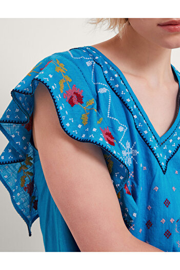 Monsoon Monsoon mini dress, blue