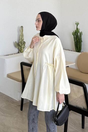 lamelif Lopez Balon Kol Tunic Yellow