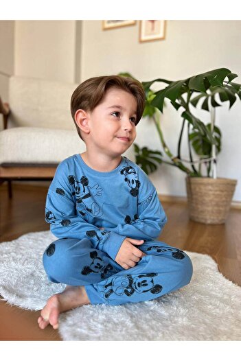 KRN MODA Mickey mouse baskılı erkek çocuk pijama takımı