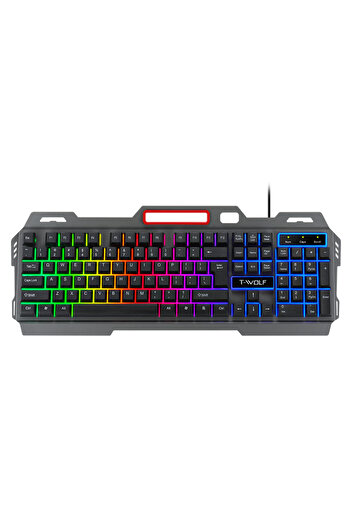 Generic T-WOLF T16 Mechanical Feeling USB Wired LED Backlight Keyboard with Aluminium