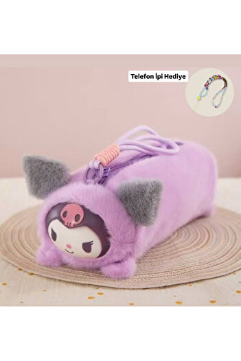 synshop Kuromi Labubu Plush Hanging Pencil Case Toy Bag Wallet Makeup Bag