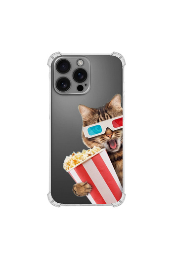 PrintiFy Cat 1 Printed Corner Protection Anti-Shock Transparent Case Compatible with Apple iPhone 16 Pro Max