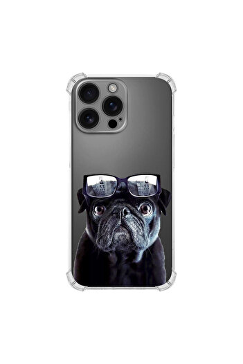 PrintiFy Dog 3 Printed Corner Protection Anti-Shock Transparent Case Compatible with Apple iPhone 16 Pro Max