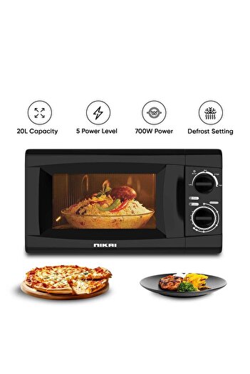 Nikai NMO616N1 20L 700W Microwave Oven - Black