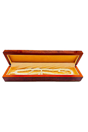 M.A Traders Natural Camel Bone Prayer Beads/Rosary, 100 Bead Tasbih, Handmade 10 mm bead size (With Wooden Box)