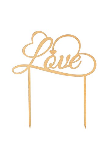 Amco Wooden cake topper Love 20 x 17 x 0.3 cm