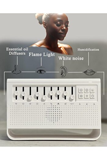 Generic Sound Machine - White Noise, Essential Oil Aromatherapy, Flame Diffuser, Night Light, Timer