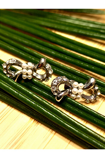 Monalisa Home Figured Mini Luxury Earrings with Stones and Pearls