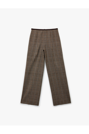 Koton X Melis Ağazat - Wide Leg Plaid Fabric Pants