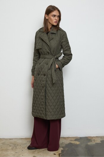 QANU Valora Quilted Coat Green