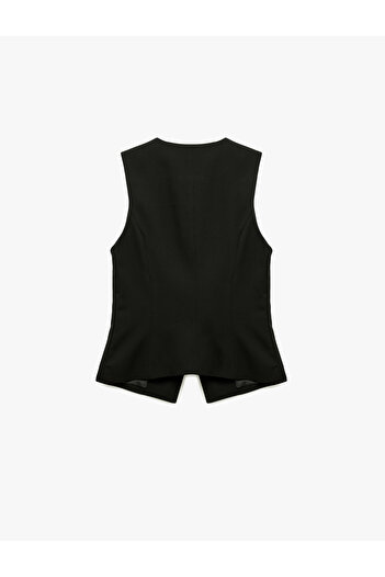 Koton Crew Neck Buttoned Blazer Vest