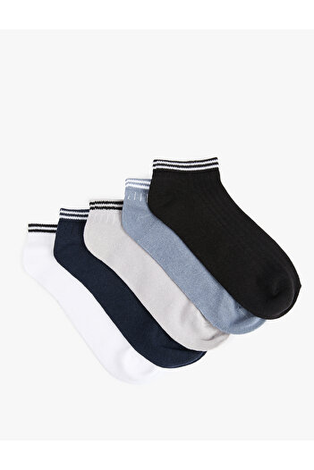 Koton Striped Cotton 5-Piece Booties Socks Set