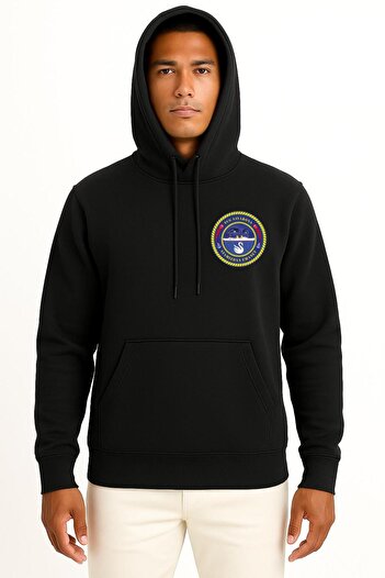 Bahriyeli Collection Hooded Tcg Savarona Unisex Sweatshirt with Pocket and Back Design