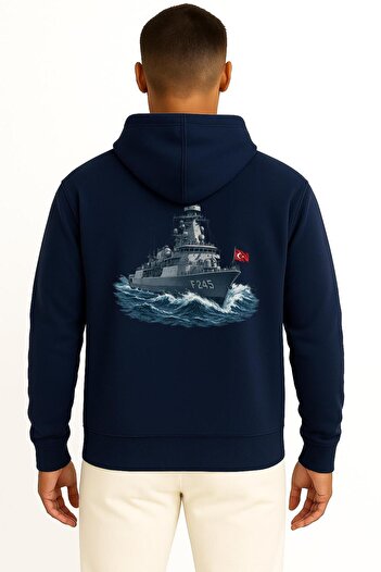 Bahriyeli Collection Hooded Tcg Oruçreis F-245 Unisex Sweatshirt with Pocket and Back Design