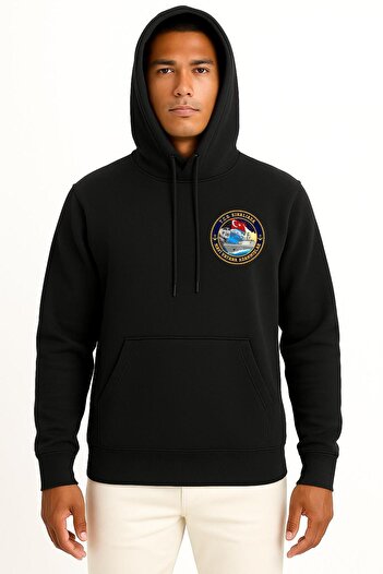 Bahriyeli Collection Hooded Tcg Kınalıada F-514 Unisex Sweatshirt with Pocket and Back Design
