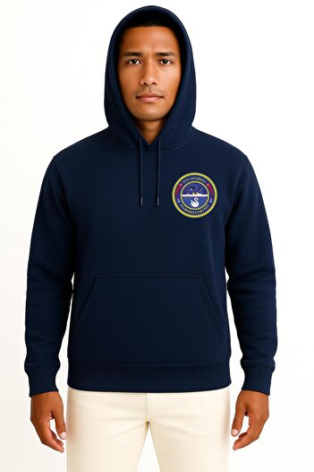 Bahriyeli Collection Hooded Tcg Savarona Unisex Sweatshirt with Pocket and Back Design