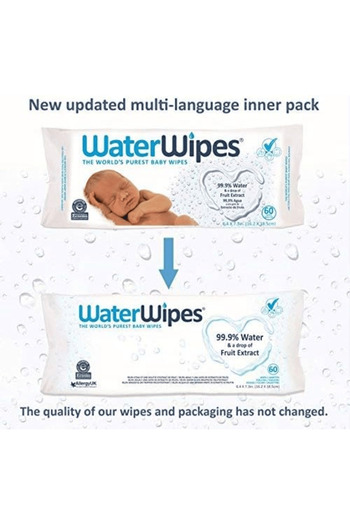 WET WİPES Waterwipes Baby Wipes Megavalue Twin-Pack 24x60s