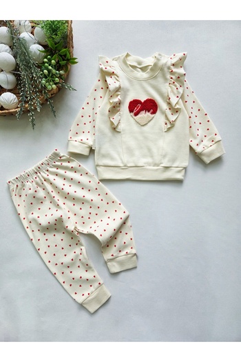 GizaKids 100% Cotton Baby Girl Long Sleeve Top and Bottom Set / Baby Pajamas Tracksuit Set