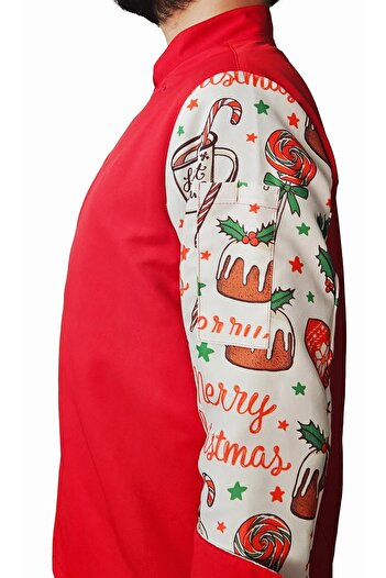 Ant Rotagrup Üniforma ve İş Elbiseleri Chef Jacket Patterned Unisex Snap Fastener Long Sleeve Chef Cook Kitchen Jacket Candy Patterned