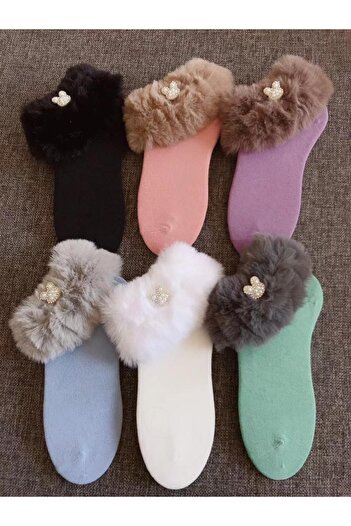 WarD Girls' Winter Multicolor Hair Socks/Stockings 6 Pairs