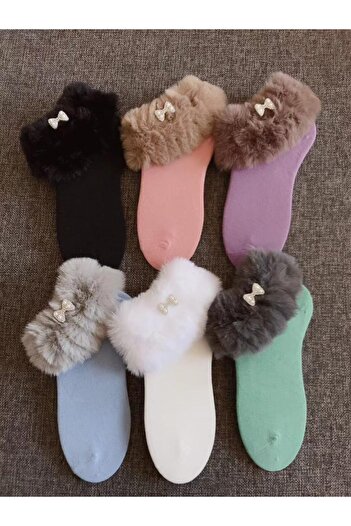 WarD Girls' Winter Multicolor Hair Socks/Stockings 6 Pairs