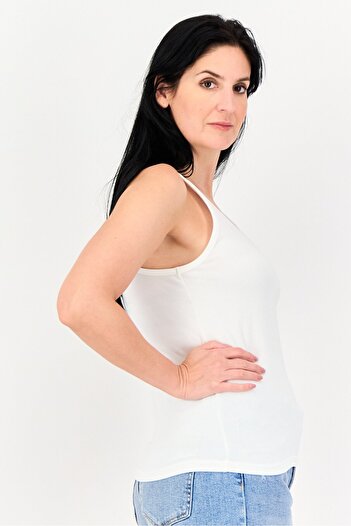 Vans Women Round Neck Sleeveless Brand Logo Top, White