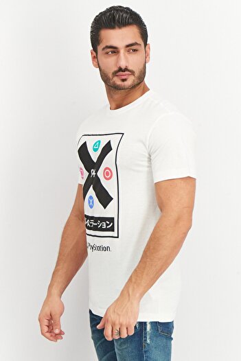 DIFUZED Men Crew Neck Short Sleeve Graphic T-Shirt, White Combo