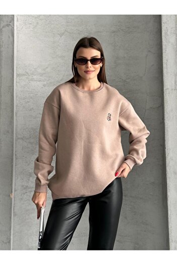 FERZOLAİO Unisex Bear Mink Sweatshirt