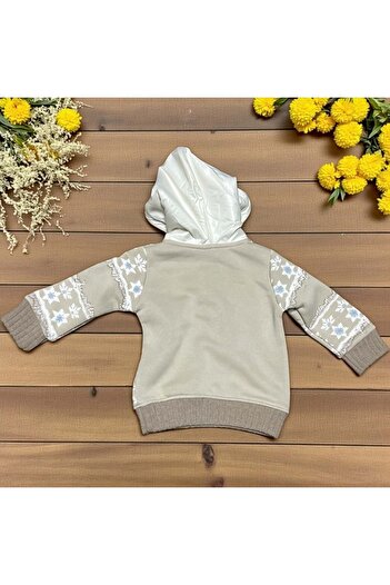LOVE MAXX Snowy Hooded Sweatshirt Beige